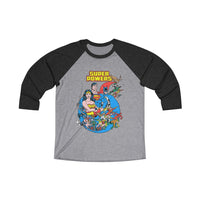 super powervUnisex Tri-Blend 3/4 Raglan Tee