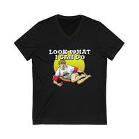 "Look What I can Do" Unisex Jersey Short Sleeve V-Neck Tee