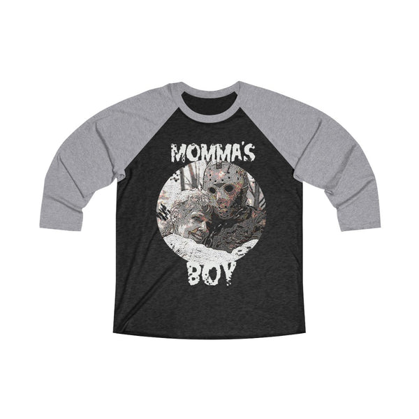 "Momma's Boy" Unisex Tri-Blend 3/4 Raglan Tee