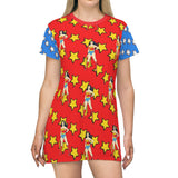 80'S Wonder All Over Print T-Shirt Dress