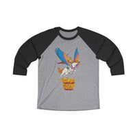 she flies Unisex Tri-Blend 3/4 Raglan Tee