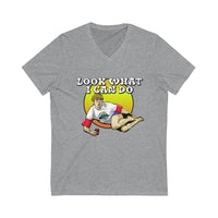 "Look What I can Do" Unisex Jersey Short Sleeve V-Neck Tee