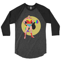 supergay 3/4 sleeve raglan shirt