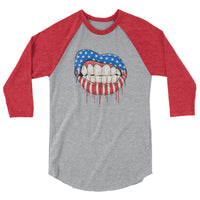 Americana 3/4 sleeve raglan shirt