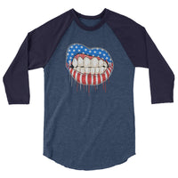 Americana 3/4 sleeve raglan shirt