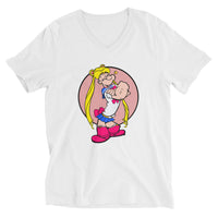 Poppy The sailor Moon Short Sleeve V-Neck T-Shirt