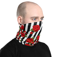 Flowers and stripes neck garter mask