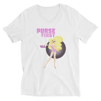 Purse First Short Sleeve V-Neck T-Shirt