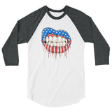 Americana 3/4 sleeve raglan shirt