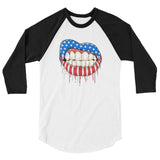 Americana 3/4 sleeve raglan shirt