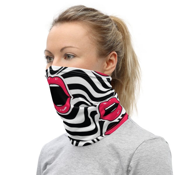 Lips and stripes Neck Gaiter mask