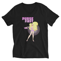 Purse First Short Sleeve V-Neck T-Shirt