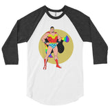 supergay 3/4 sleeve raglan shirt